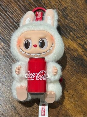 Pop Mart authentic Labubu Doll Holding Coca-Cola Can - White & Red